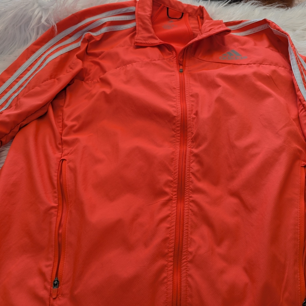 Adidas Men's Orange Hooded Running Jacket - Picture 2 of 8